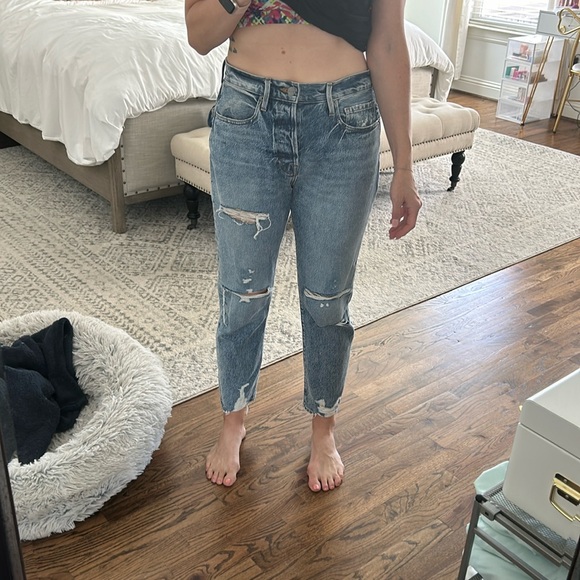 Frame Jeans High-Waisted Distressed 28 - Picture 2 of 10